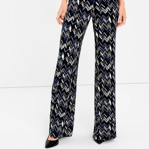 White House Black Market Geo Zigzag Wide-Leg Knit Pants Size Medium
